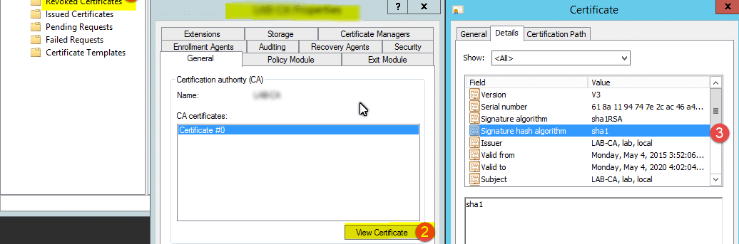 Certification Authority SHA 1’den SHA 2 SHA 256’ya Nasıl Yükseltilir?