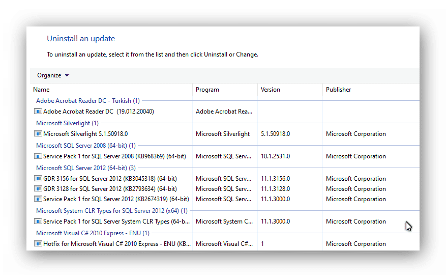 Kaldır Seçeneği Olmayan Güncellemeler Nasıl Kaldırılır?