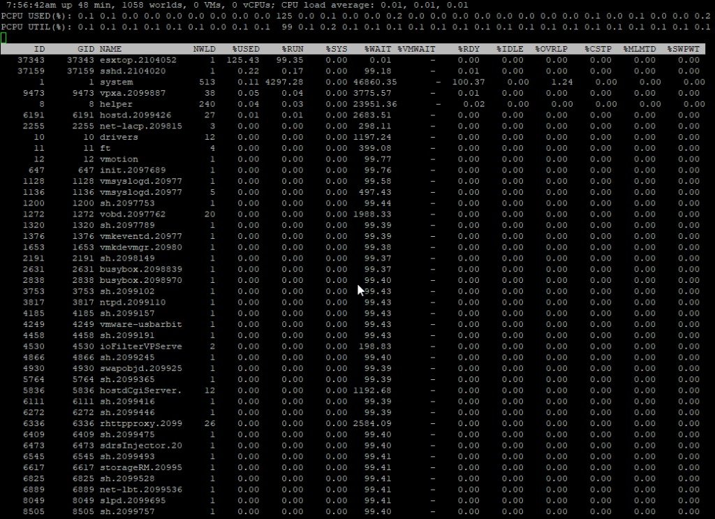 VMWARE ESXTOP Özelliği ve Kullanımı