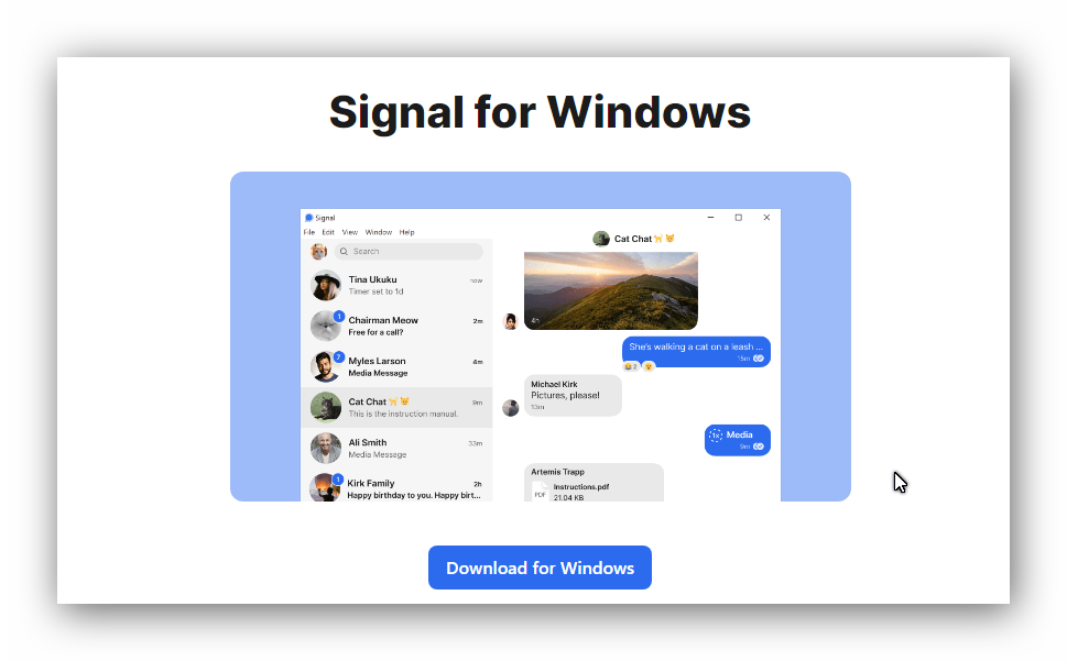 Signal for Windows 1.39.4 Kullanımı