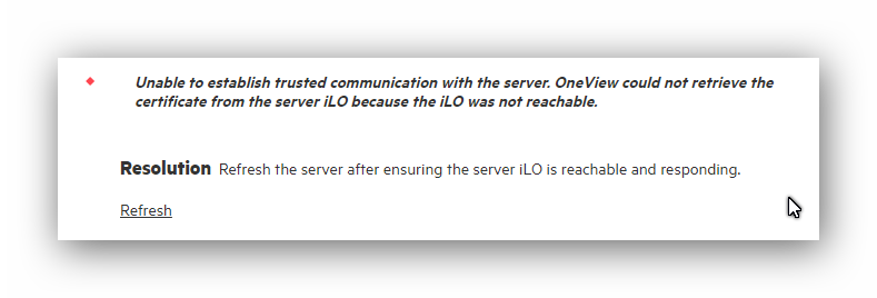 HPE Oneview Error