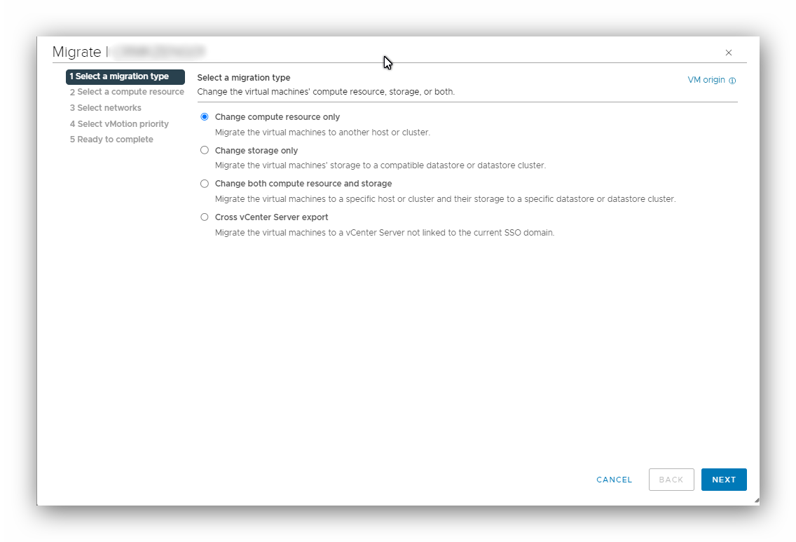 VMware Live Migration Mimarisi