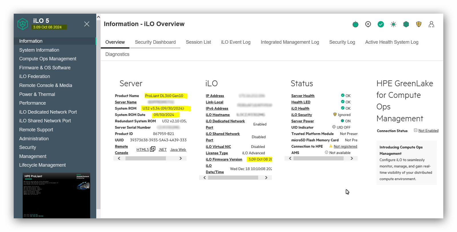 HP ProLiant DL360 Gen10 Güncel SPP (Service Pack for ProLiant) Yükleme