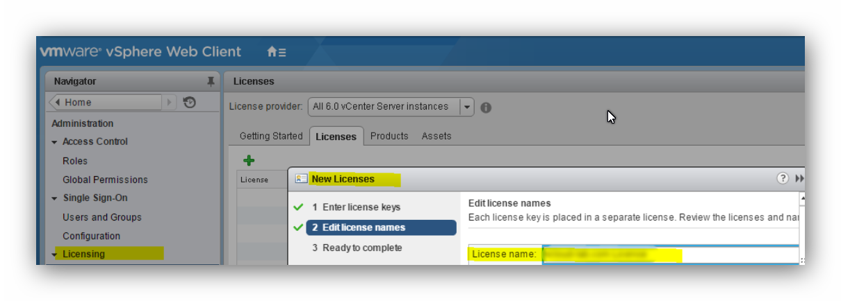 VMware vCenter Server Lisans Yönetimi